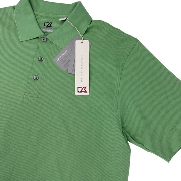 Cutter & Buck Other - CUTTER & BUCK NEW Medium Polo Shirt Green CB DryTec Luxe Pima Cotton MCK00325